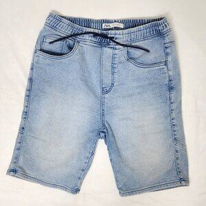 Zara Men’s Pull On Elastic Drawstring Waist Jean Shorts, Small